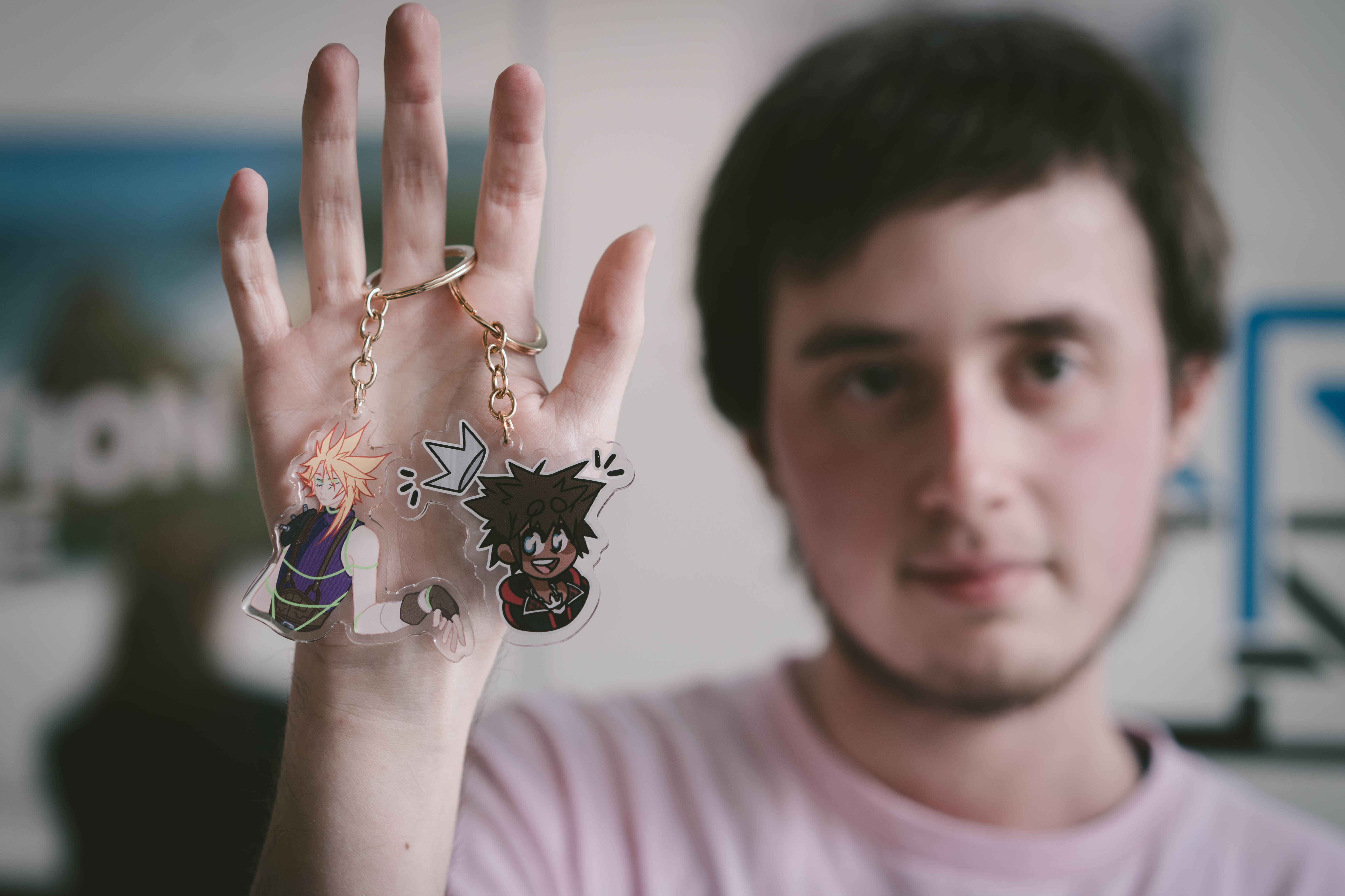 Ashe Black with two of his key rings