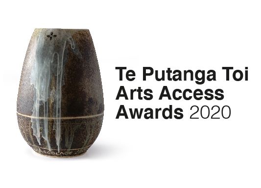 Te Putanga Toi Arts Access Awards 2020 logo Trophy by: Hedy Ankers
