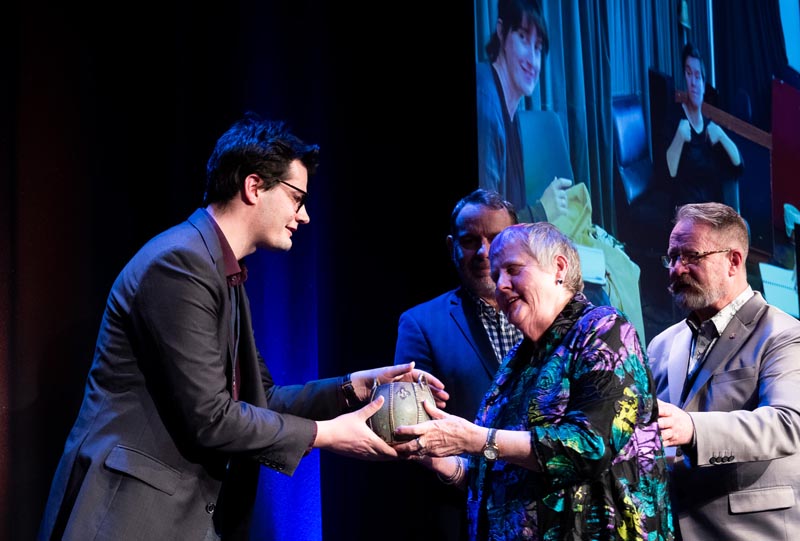 James Cain, Accessibility Manager, Circa Theatre, presented the award by Robyn Hunt