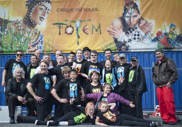 Circability Central performers with Cirque du Soleil's Totem crew