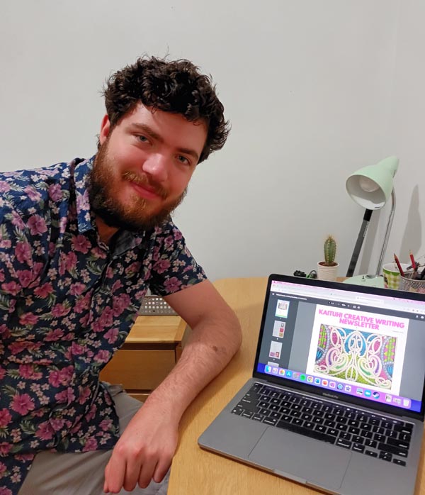 Jamie Lee, Education Tutor at Otago Corrections Facility, at his computer