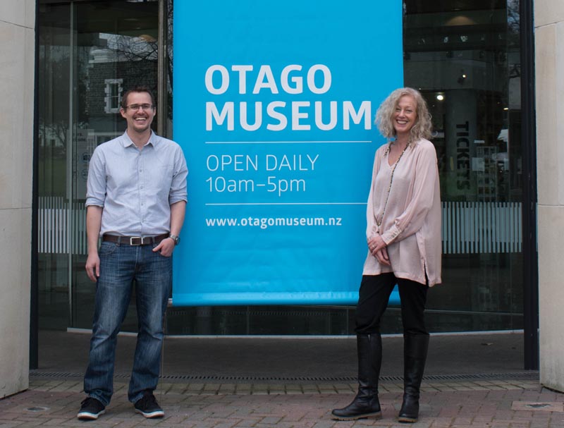 Jason Strawbridge and Caroline Cook outside Otago Museum