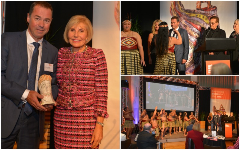 Collage of images of Olivier Lacoua receiving the Arts Access Accolade