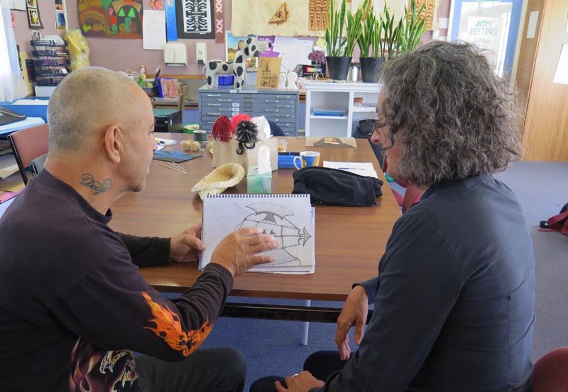 Graham Lalor and Kim Morton talk about the first sketch he did at Otautahi Creative Spaces