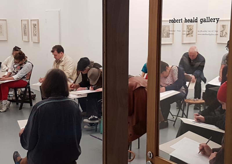 Artists at the drawing workshop