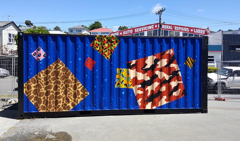 Artwork on a shipping container