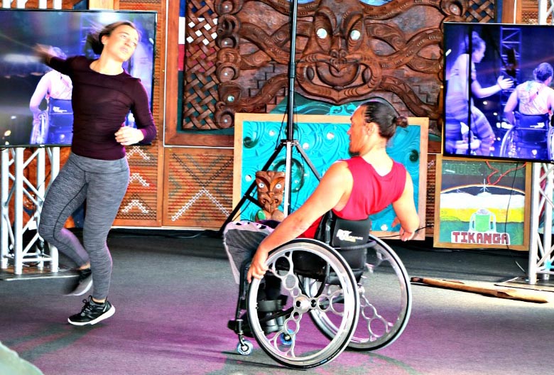 Dancers Brydie Colquhoun and Rodney Bell perform at Northland Region Corrections Facility