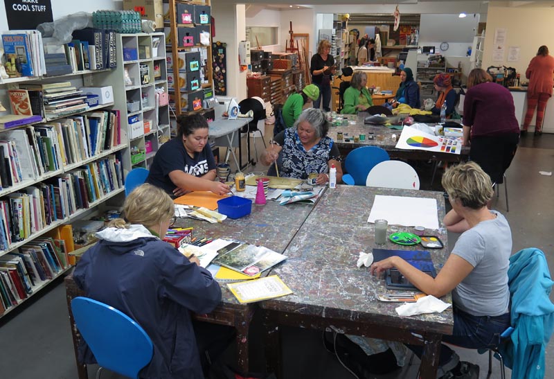 Artists at work at Vincents Art Workshop