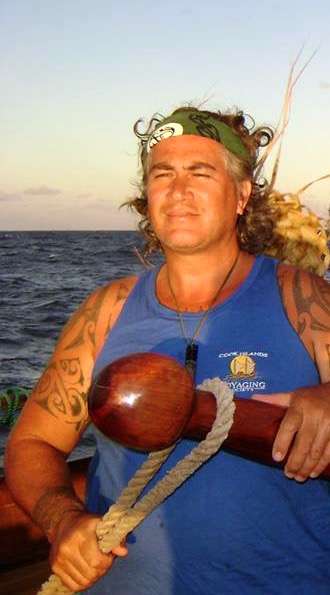Te Aturangi Nepia-Clamp on the steering paddle of the Cook Islands waka hourua