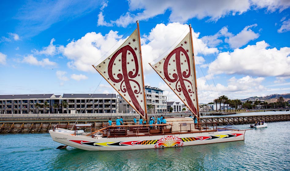 Tairawhiti, te waka hourua, arrives in Gisborne Photo: Josie McClutchie