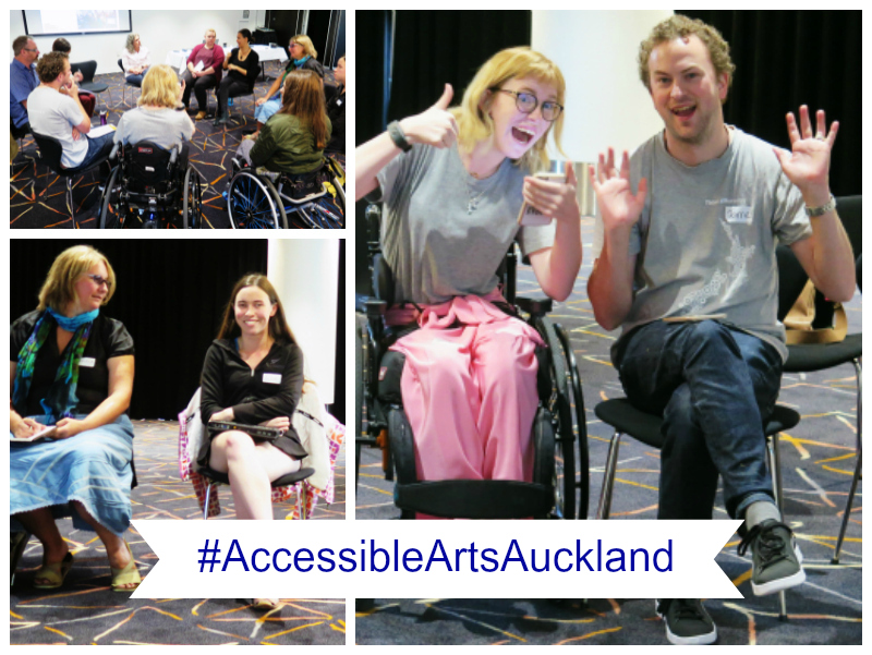 Collage of images from the #Accessible Arts Auckland workshop