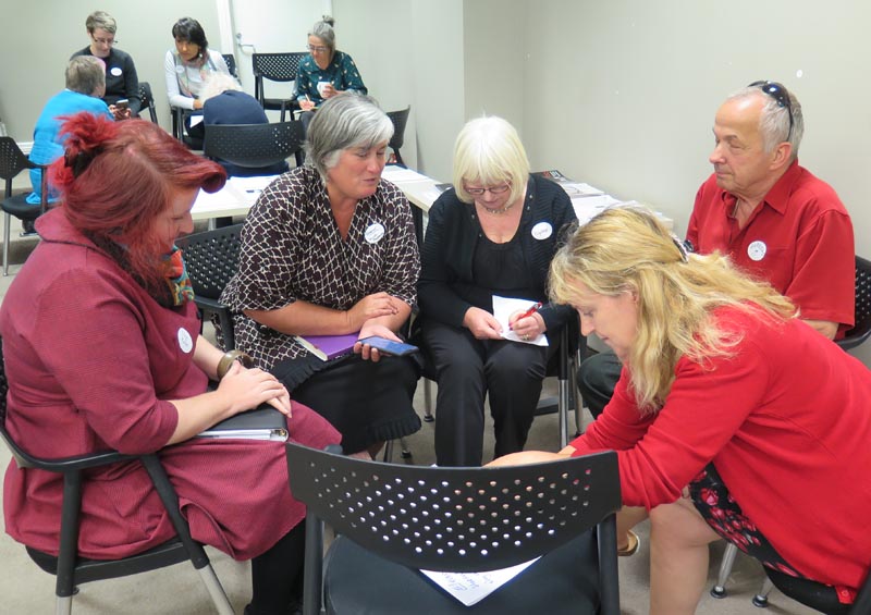 Members of the Arts For All Wellington Network at a meeting in February 2019