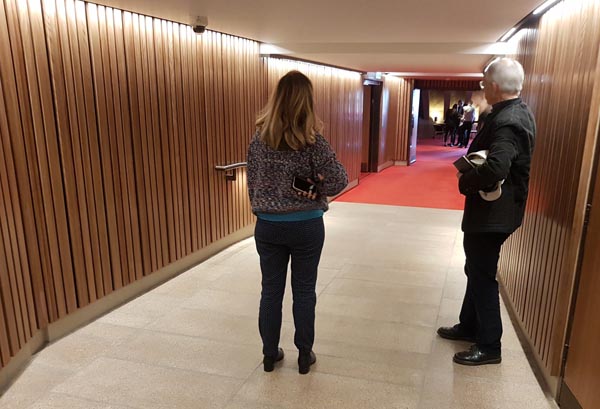 A completely new corridor was created to provide access for wheelchair users to the glass elevator in the northern foyer of  the Concert Hall