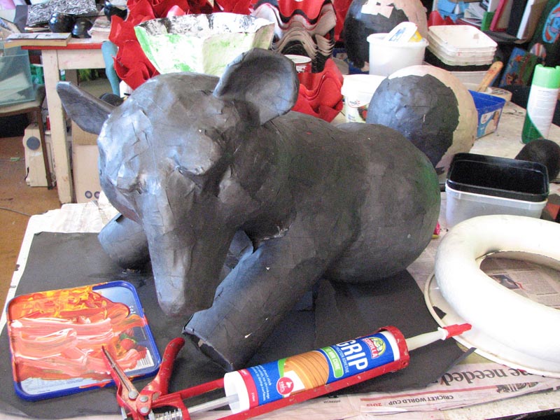 A papier-mâché elephant made at Community Art Works