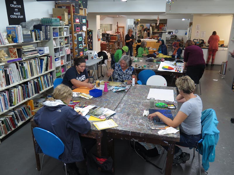 Artists at work in Vincents Art Workshop