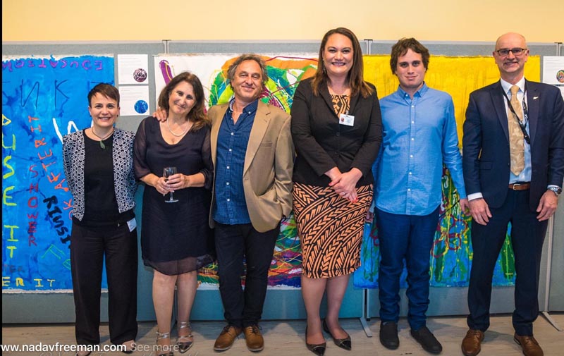 Yaniv Janson with Minister Sepuloni, family and friends at the UN Headquarters