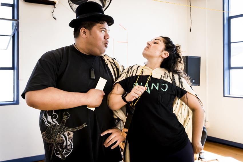 Hosea Tuita’alili and Mapihi Kelland in Ngā Manu Rōreka Photo: Philip Merry