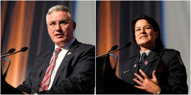 Hon Kelvin Davis and Rachel Leota, award presenters in 2019 and 2020