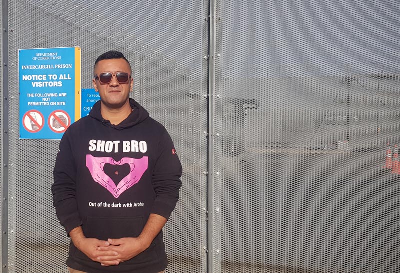 Rob Mokoraka outside Invercargill Prison 2019