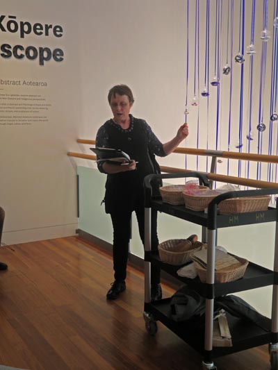 Judith Jones conducting a sensory tour at Te Papa