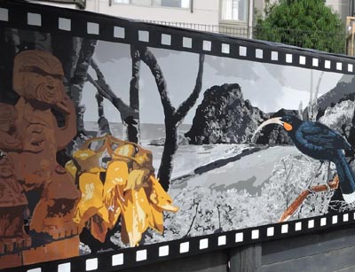 A mural created by artists in Kakano Youth Arts Collective