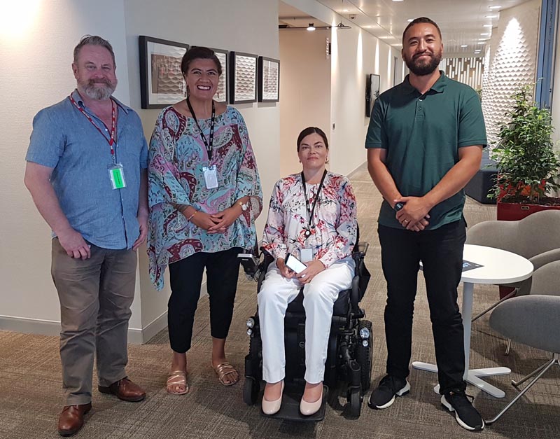 Richard Benge, Jospehine Bartley and Ronelle Baker of Auckland Council, and Gary Silipa 