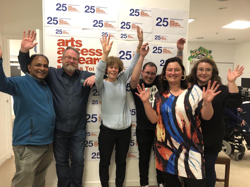 Arts Access Aotearoa staff celebrate 25 years at the online Awards 2020 event