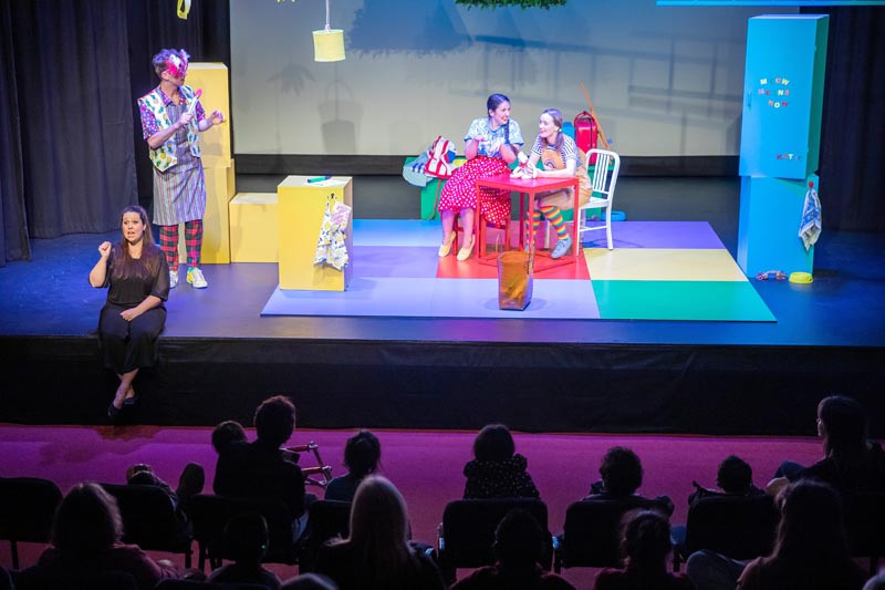 A NZSL interpreted performance of Greedy Cat at Tim Bray Theatre Company