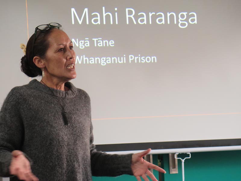 Juanita Davis speaking at the Manawatū network meeting