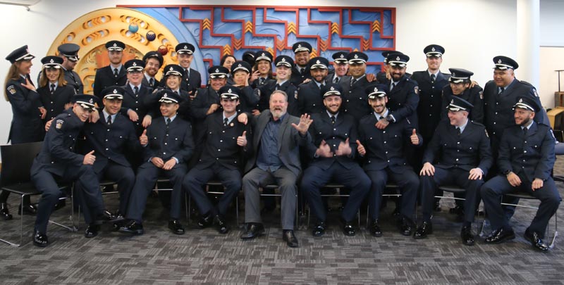 Richard Benge and a group of Corrections staff in training