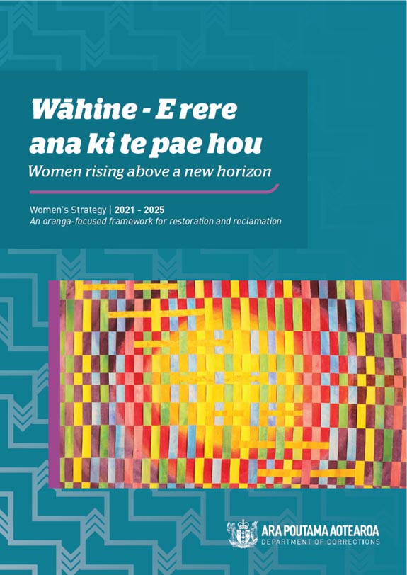 The cover of Wāhine – E rere ana ki te pae hou: Women’s Strategy 2021–2025