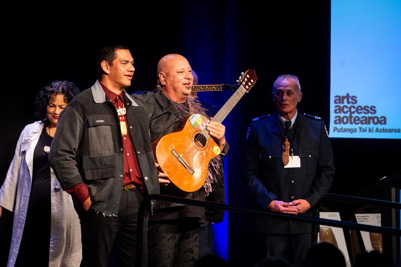 Arts Access Accolade 2021 recipients Hone Fletcher and Lawrence Ereatara, Hawkes Bay Regional Prison