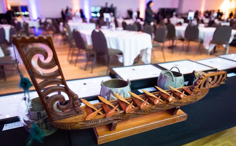 Māui Tikitiki a Taranga Award trophy waits on the trophy table