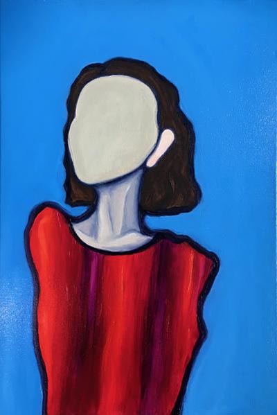 One of Maisie's artworks, entitled 'Nameless faceless'