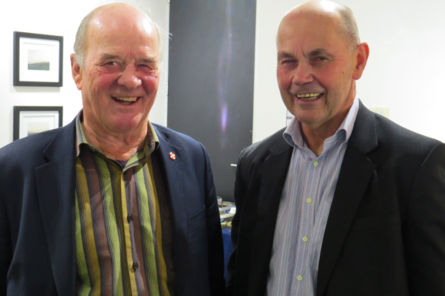 Mel Smith (CNZM and founding patron Arts Access Aotearoa) and Grant David (Chapman Tripp)