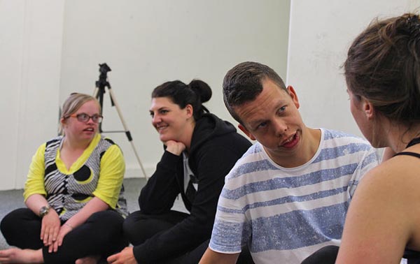 Theatre professionals working alongside youth from Active