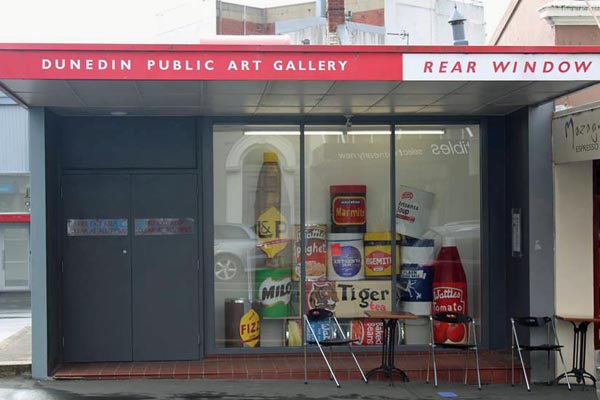 Installation in Dunedin Public Art Gallery window