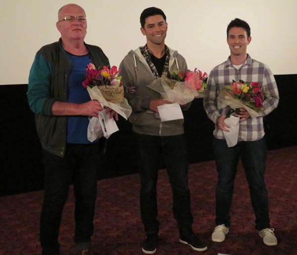 Artist Robert Rapson, director Leonardo Guerchmann and producer Tim Hope at the New Zealand premiere of the film