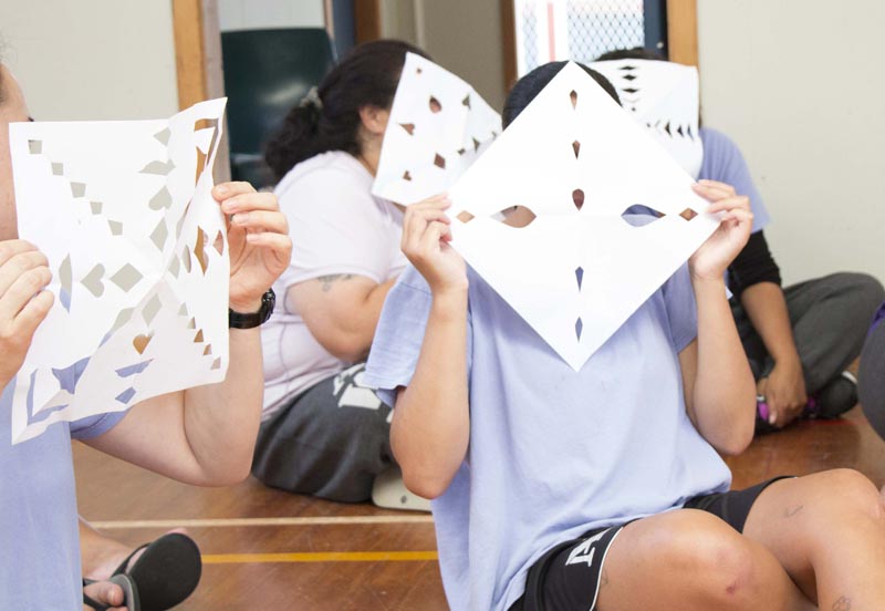 Mask making during the workshop