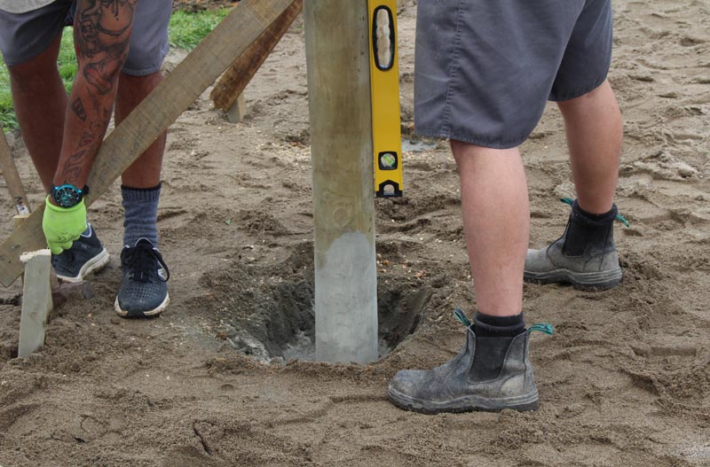 Prisoners put in posts in the sundial garden