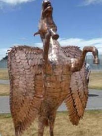 Copper horse sculpture 