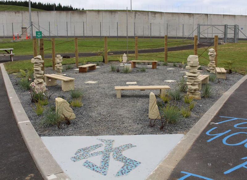 the sundial garden in Puna Tatari, Spring Hill Corrections Facility
