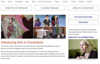screenshot of the Arts Access Aotearoa websites