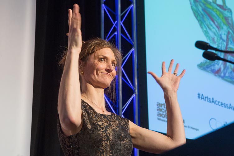 Victoria Manning, co-MC of the Arts Access Awards 2016