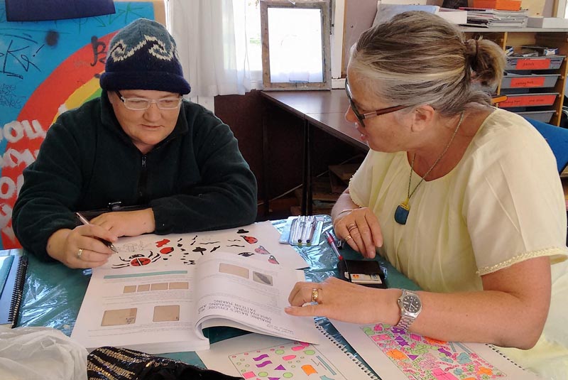 Carmen Brown and tutor Alexia Martin working on The Learning Connexion study