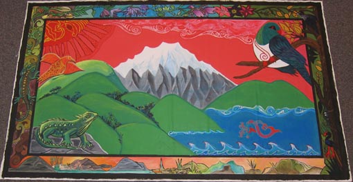 Part of a mural created by women in Arohata Prison