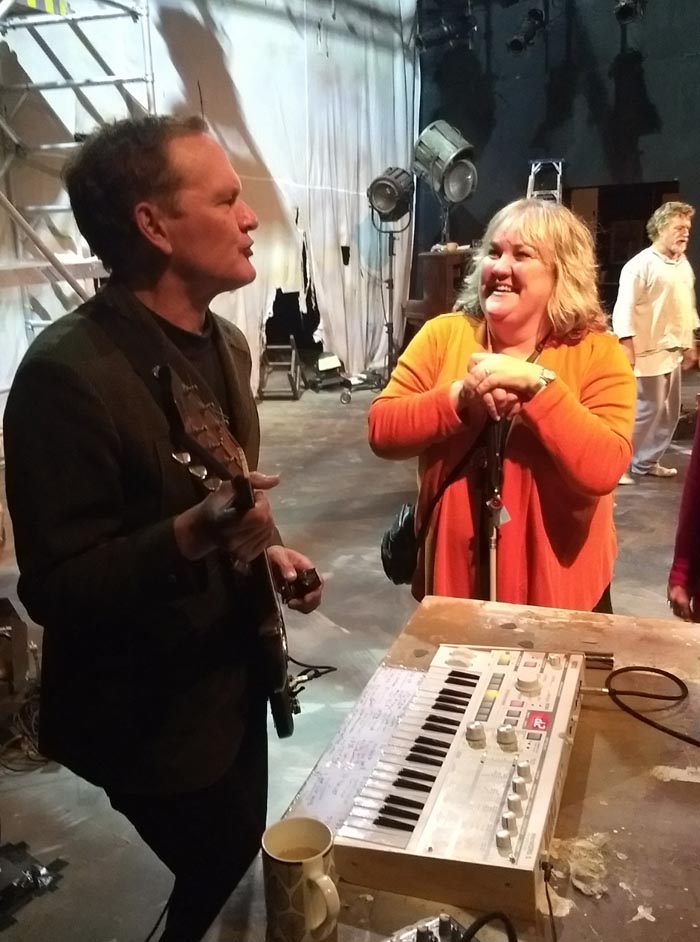 Shayne P Carter and Julie Woods during the touch tour