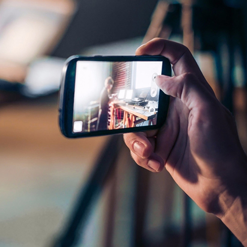 an iphone taking a photo