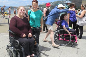 Erin Gough and Paula Tesoriero at Disability Pride Day on 3 December
