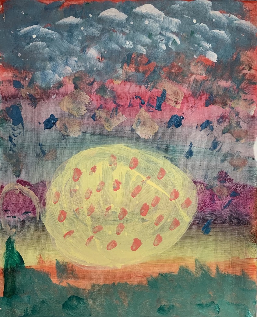 "Egg in the Rain" by Malia Ugone